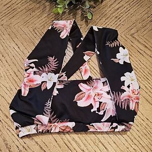 Floral padded sports bra size S